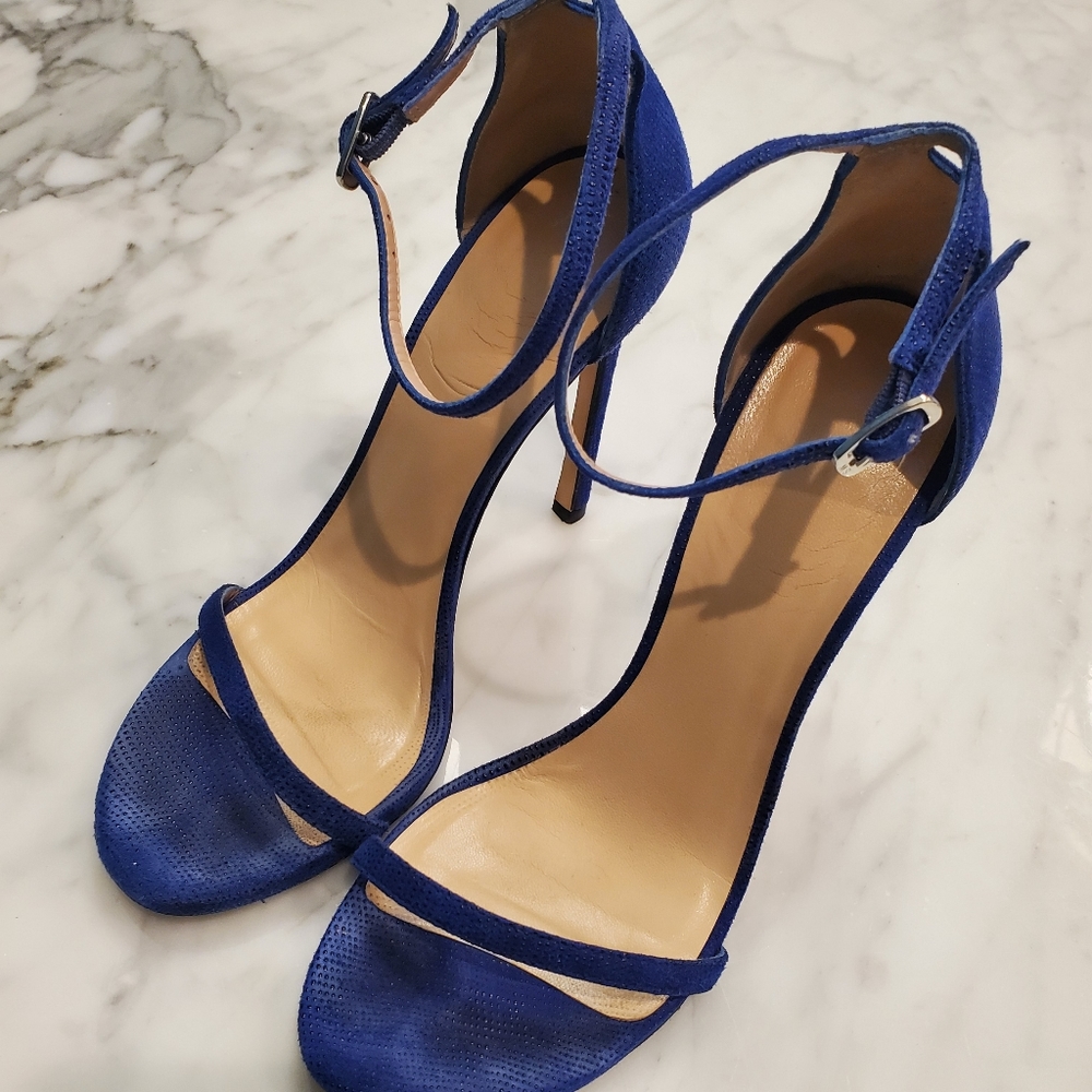 Stuart Weitzman Blue Suede heels Size 8.5